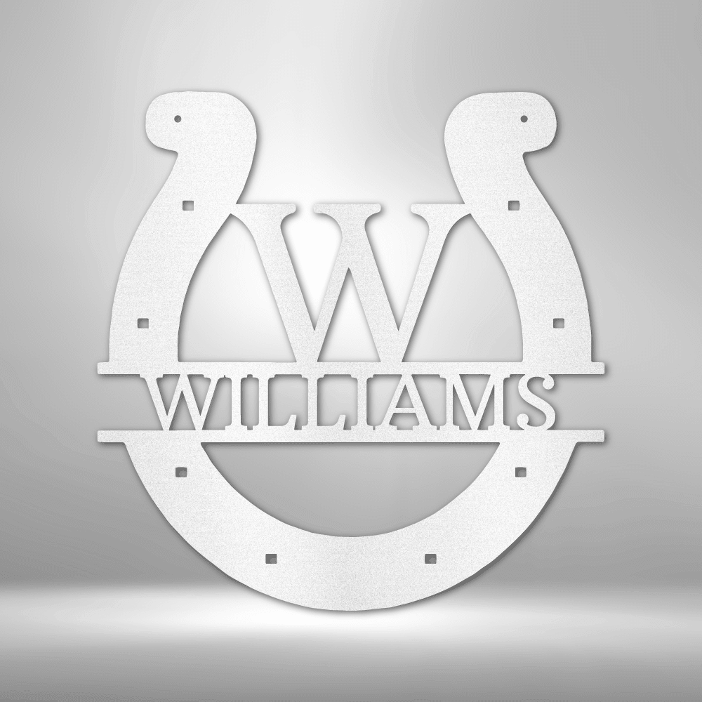 Horseshoe Monogram | Personalized Barn Metal Sign - Metal Wall Art - Personalized Gift
