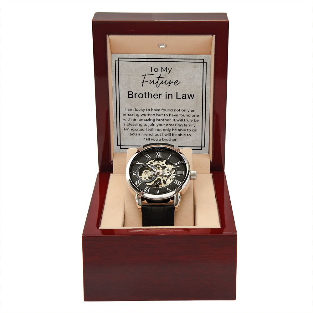 I Am Lucky - Openwork Skeleton Watch + LED Watch Box - Jewelry - Personalized Gift