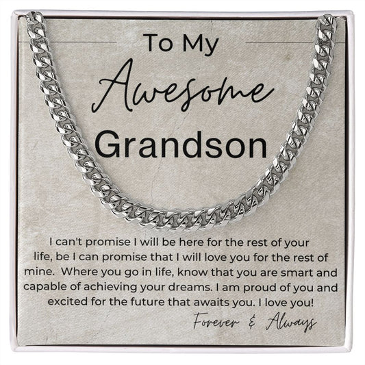 I am So Proud of You - Gift for Grandson - Linked Chain Necklace - Jewelry - Personalized Gift
