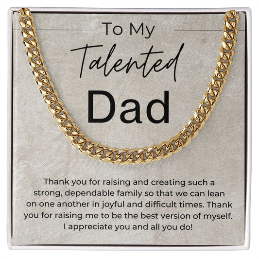 I Appreciate You And All You Do - Gift for Dad - Linked Chain Necklace - Jewelry - Personalized Gift