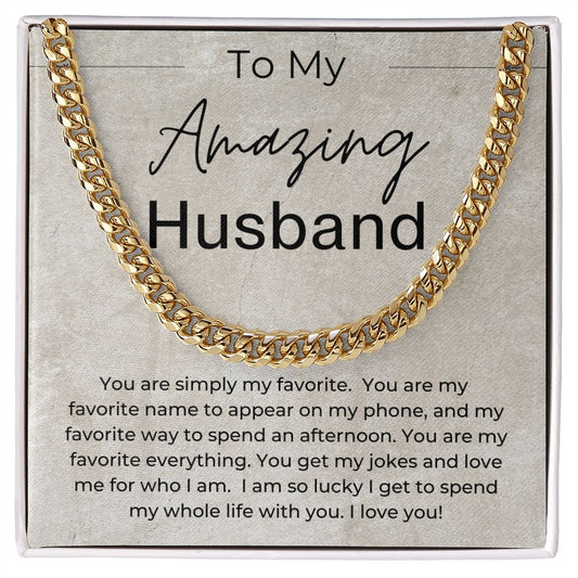I Love You - Gift for Husband - Linked Chain Necklace - Jewelry - Personalized Gift