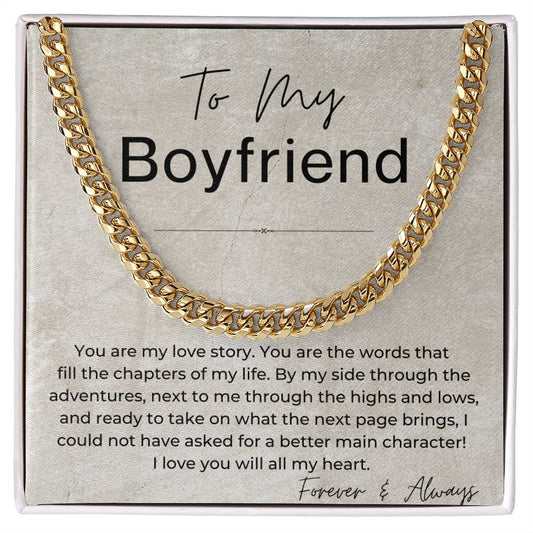 I Love You With All My Heart - Gift for Boyfriend - Linked Chain Necklace - Jewelry - Personalized Gift
