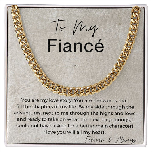 I Love You With All My Heart - Gift for Fiancé, Gift for My Groom - Linked Chain Necklace - Jewelry - Personalized Gift