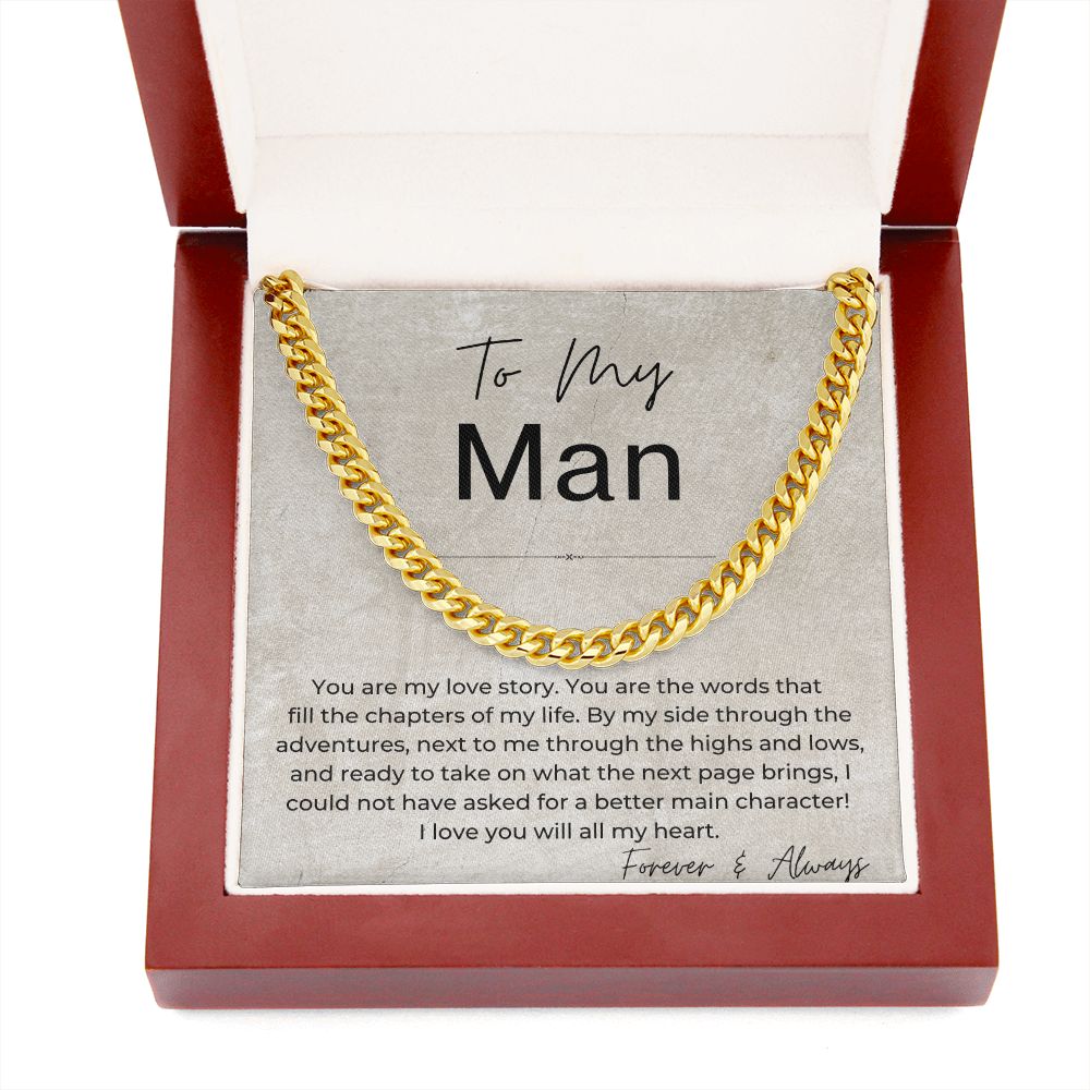 I Love You With All My Heart - Gift for My Man - Cuban Linked Chain Necklace - Jewelry - Personalized Gift