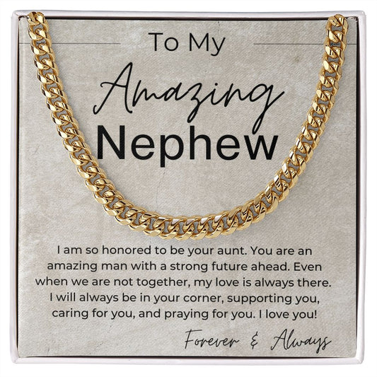 I will Always Be in Your Corner - A Gift for Nephew from Aunt - Linked Chain Necklace - Jewelry - Personalized Gift