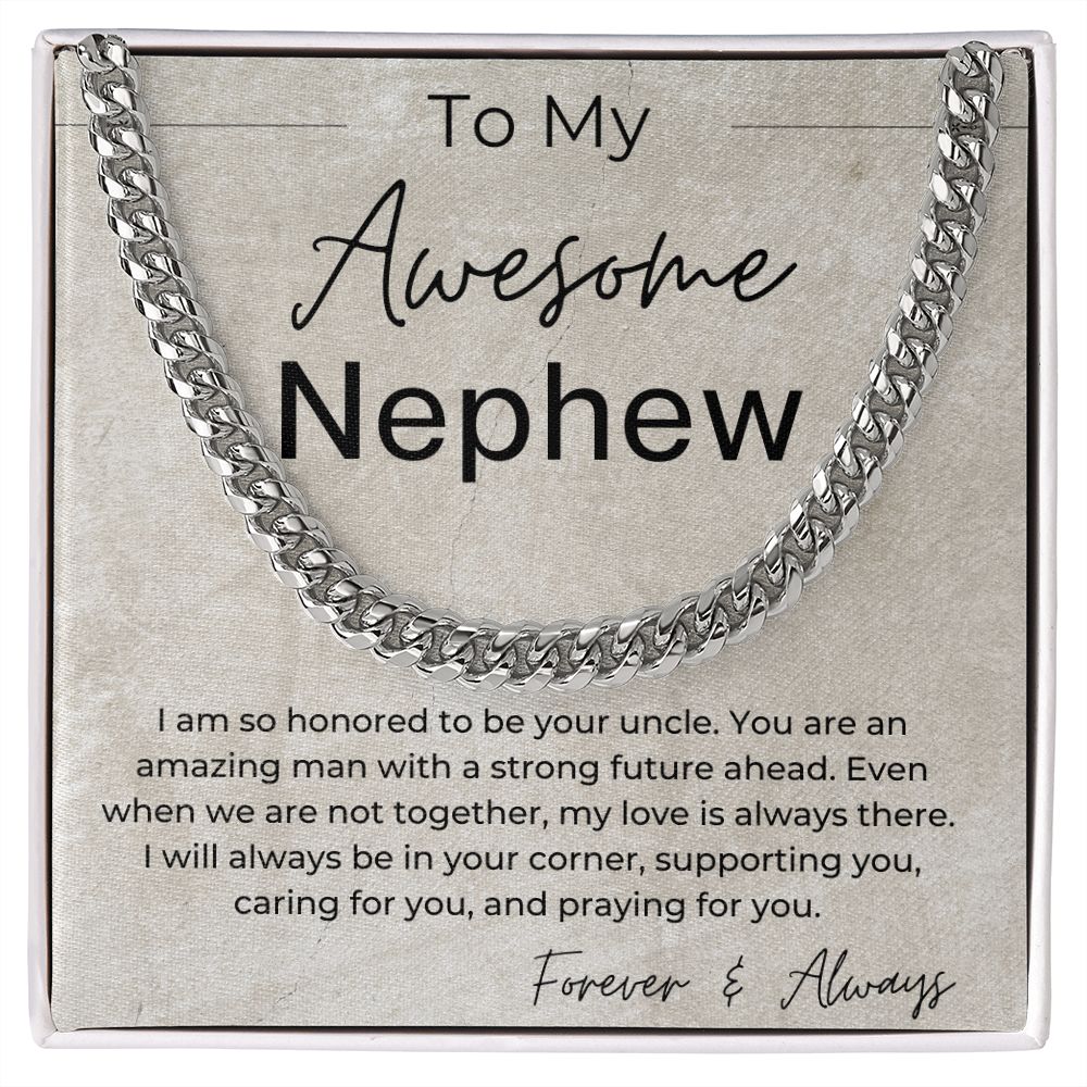 I will Always Be in Your Corner - A Gift for Nephew from Uncle - Cuban Linked Chain Necklace - Jewelry - Personalized Gift
