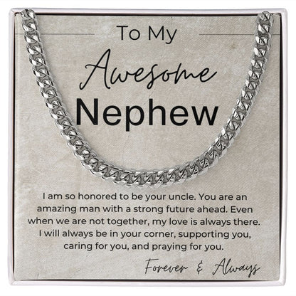 I will Always Be in Your Corner - A Gift for Nephew from Uncle - Cuban Linked Chain Necklace - Jewelry - Personalized Gift