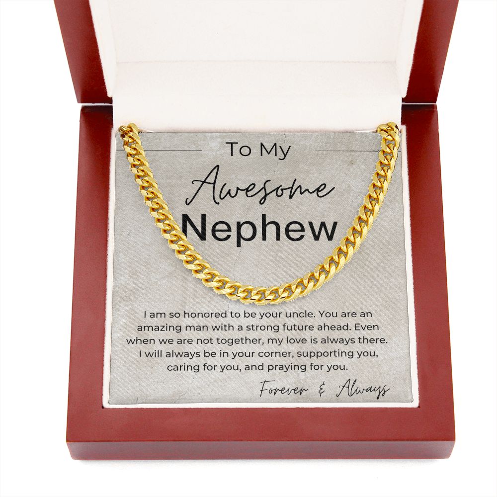 I will Always Be in Your Corner - A Gift for Nephew from Uncle - Cuban Linked Chain Necklace - Jewelry - Personalized Gift