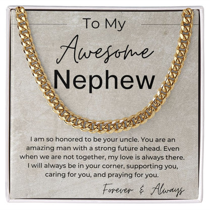I will Always Be in Your Corner - A Gift for Nephew from Uncle - Cuban Linked Chain Necklace - Jewelry - Personalized Gift