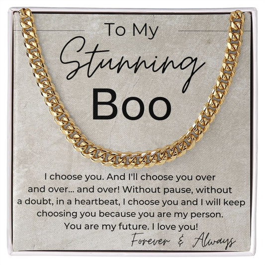 I Will Forever Choose You - Gift for My Boo - Linked Chain Necklace - Jewelry - Personalized Gift