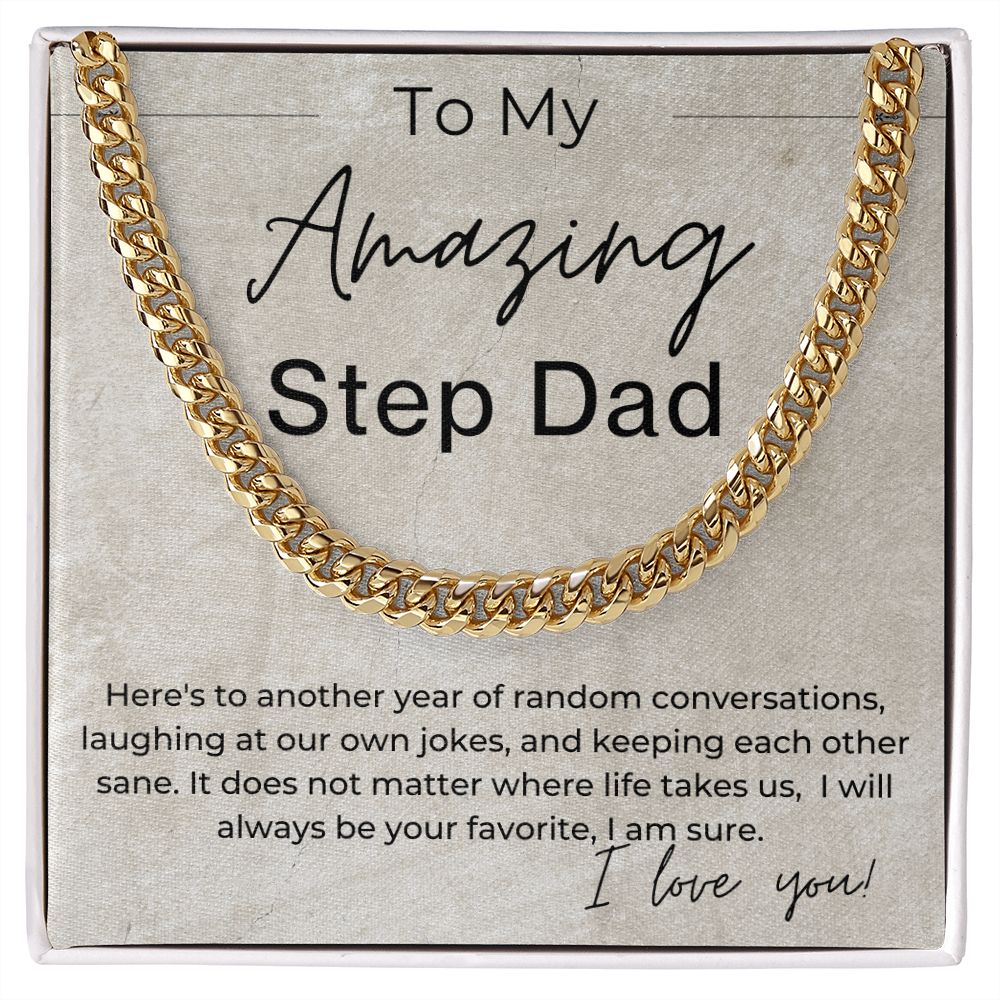I'll Always Be Your Favorite - Gift for Step Dad - Linked Chain Necklace - Jewelry - Personalized Gift