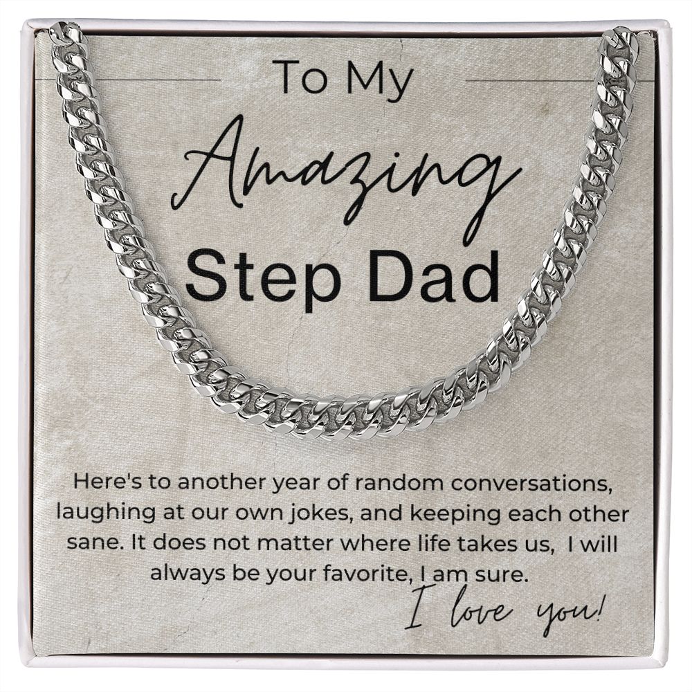 I'll Always Be Your Favorite - Gift for Step Dad - Linked Chain Necklace - Jewelry - Personalized Gift