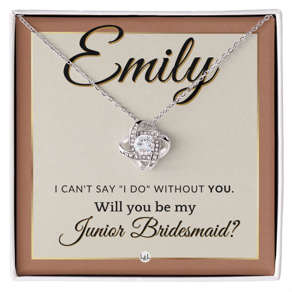 Junior Bridesmaid Proposal, Custom Name - Wedding Party Gift From Bride - Be My Jr. Bridesmaid , Terracotta, Rust And Gold Wedding Theme - Jewelry - Personalized Gift