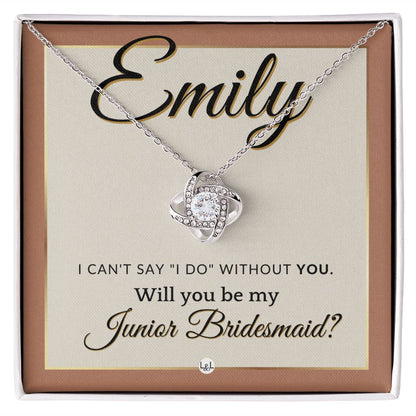 Junior Bridesmaid Proposal, Custom Name - Wedding Party Gift From Bride - Be My Jr. Bridesmaid , Terracotta, Rust And Gold Wedding Theme - Jewelry - Personalized Gift