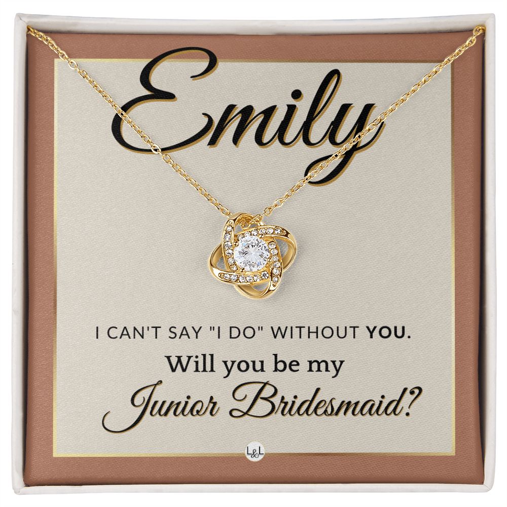 Junior Bridesmaid Proposal, Custom Name - Wedding Party Gift From Bride - Be My Jr. Bridesmaid , Terracotta, Rust And Gold Wedding Theme - Jewelry - Personalized Gift