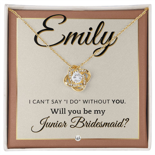 Junior Bridesmaid Proposal, Custom Name - Wedding Party Gift From Bride - Be My Jr. Bridesmaid , Terracotta, Rust And Gold Wedding Theme - Jewelry - Personalized Gift