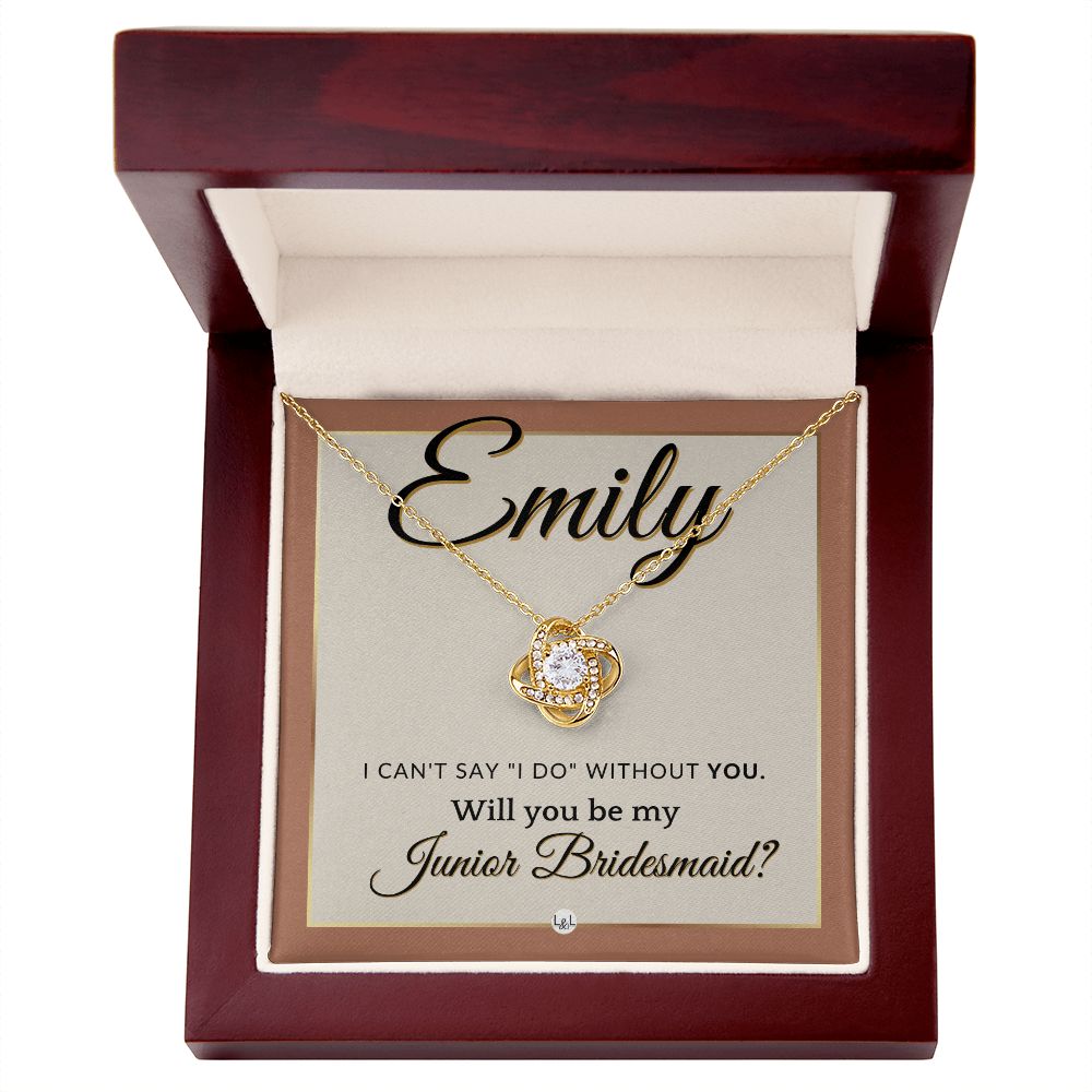 Junior Bridesmaid Proposal, Custom Name - Wedding Party Gift From Bride - Be My Jr. Bridesmaid , Terracotta, Rust And Gold Wedding Theme - Jewelry - Personalized Gift