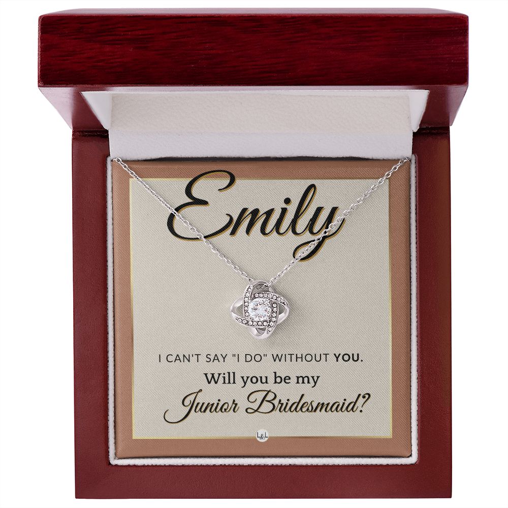 Junior Bridesmaid Proposal, Custom Name - Wedding Party Gift From Bride - Be My Jr. Bridesmaid , Terracotta, Rust And Gold Wedding Theme - Jewelry - Personalized Gift