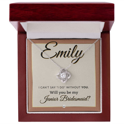 Junior Bridesmaid Proposal, Custom Name - Wedding Party Gift From Bride - Be My Jr. Bridesmaid , Terracotta, Rust And Gold Wedding Theme - Jewelry - Personalized Gift