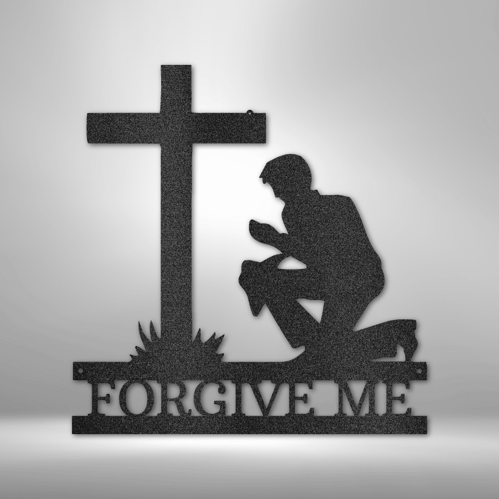 Kneeling Man | Personalized Memorial Metal Sign - Metal Wall Art - Personalized Gift