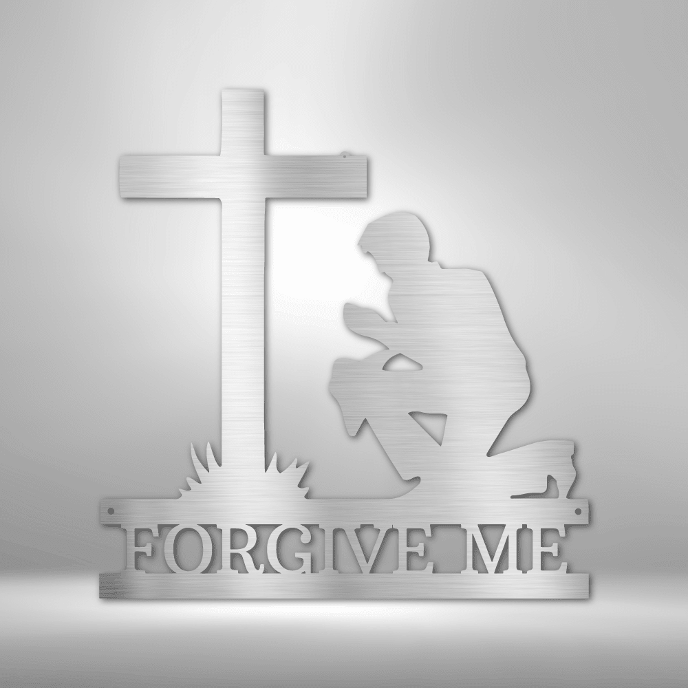 Kneeling Man | Personalized Memorial Metal Sign - Metal Wall Art - Personalized Gift