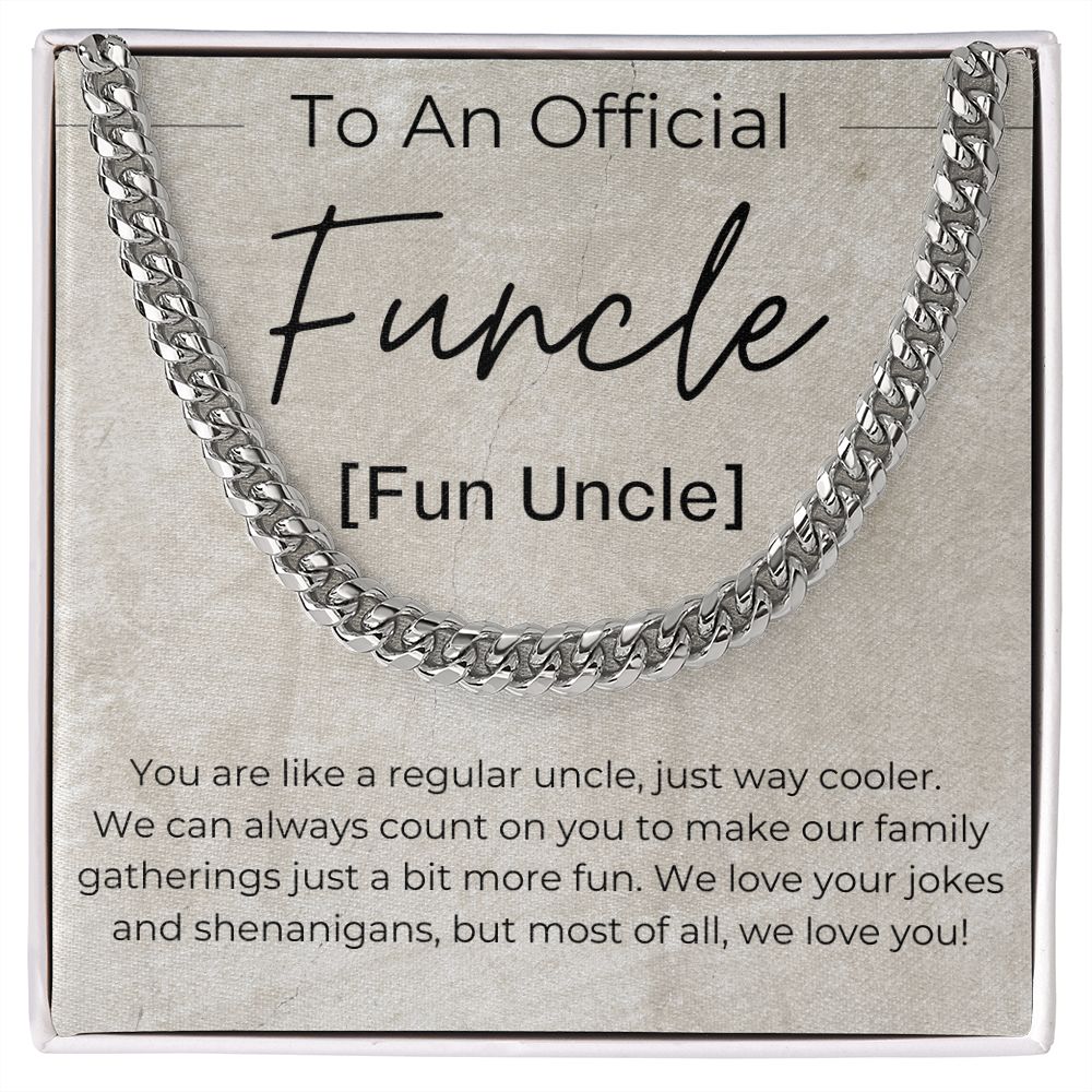 Like a Regular Uncle, Just Cooler - Gift for Fun Uncle - Linked Chain Necklace - Jewelry - Personalized Gift