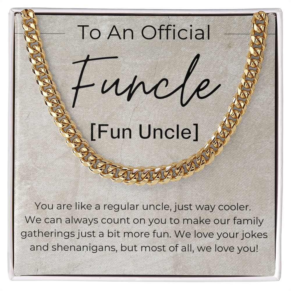 Like a Regular Uncle, Just Cooler - Gift for Fun Uncle - Linked Chain Necklace - Jewelry - Personalized Gift