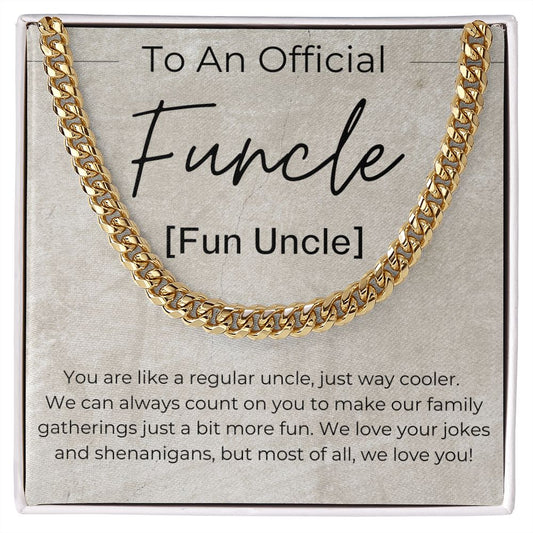Like a Regular Uncle, Just Cooler - Gift for Fun Uncle - Linked Chain Necklace - Jewelry - Personalized Gift