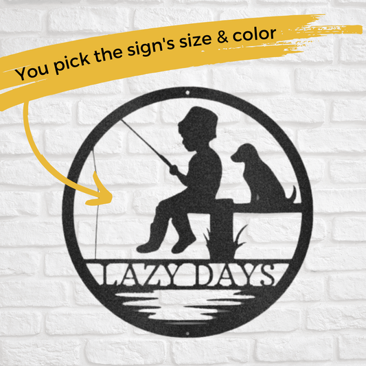 Little Fisherman | Personalized Fishing Metal Sign - Metal Wall Art - Personalized Gift