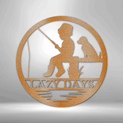 Little Fisherman | Personalized Fishing Metal Sign - Metal Wall Art - Personalized Gift