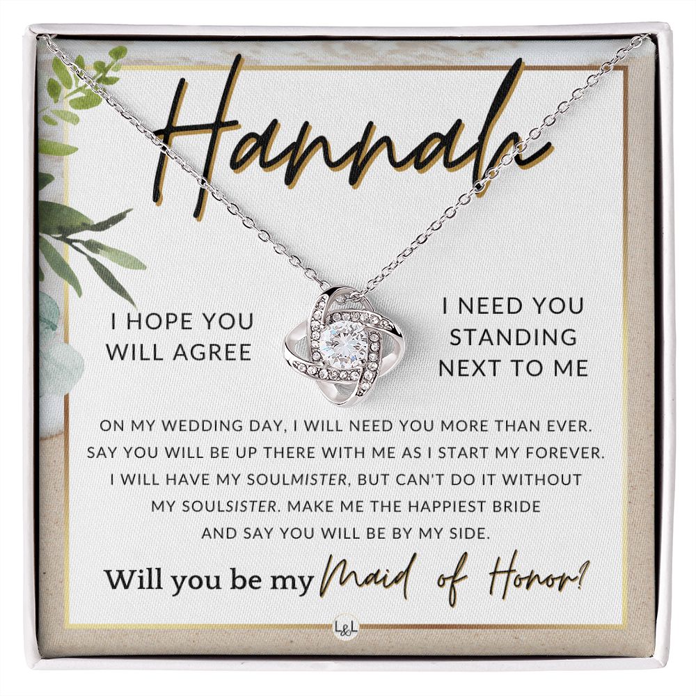 Maid of Honor Proposal, Custom Name - Be My Maid Of Honor, MOH Gift From Bride, Be By My Side , Beach and Destination Wedding Theme - Jewelry - Personalized Gift