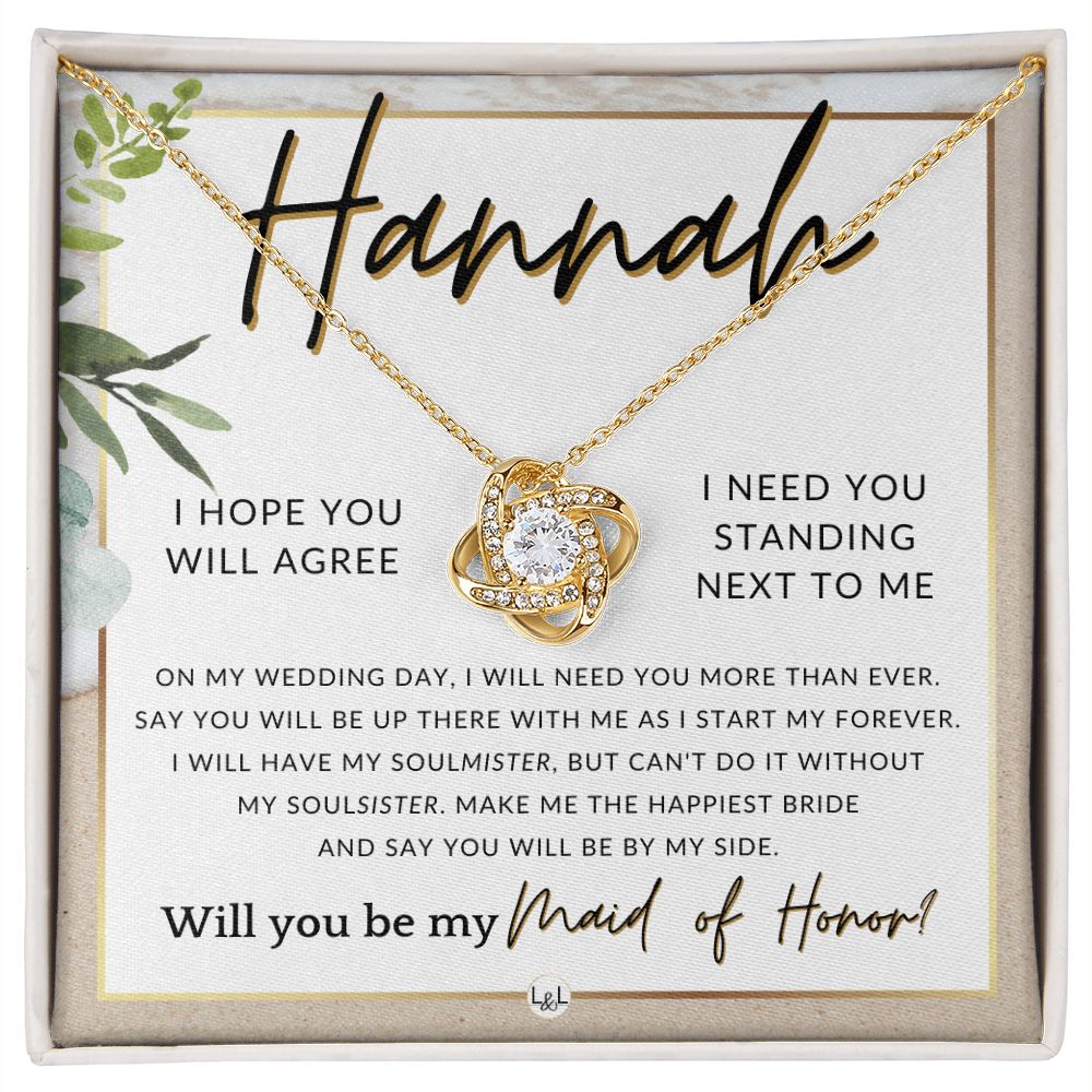 Maid of Honor Proposal, Custom Name - Be My Maid Of Honor, MOH Gift From Bride, Be By My Side , Beach and Destination Wedding Theme - Jewelry - Personalized Gift