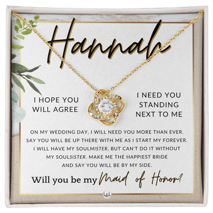 Maid of Honor Proposal, Custom Name - Be My Maid Of Honor, MOH Gift From Bride, Be By My Side , Beach and Destination Wedding Theme - Jewelry - Personalized Gift
