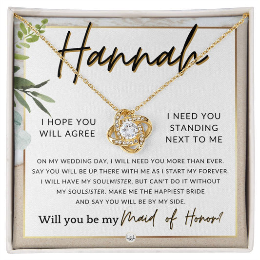 Maid of Honor Proposal, Custom Name - Be My Maid Of Honor, MOH Gift From Bride, Be By My Side , Beach and Destination Wedding Theme - Jewelry - Personalized Gift