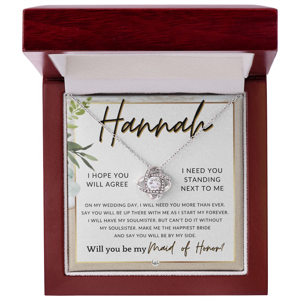 Maid of Honor Proposal, Custom Name - Be My Maid Of Honor, MOH Gift From Bride, Be By My Side , Beach and Destination Wedding Theme - Jewelry - Personalized Gift