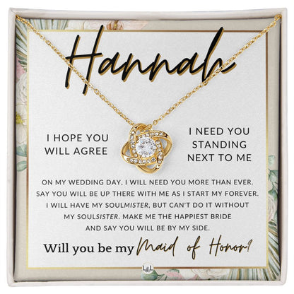 Maid of Honor Proposal, Custom Name - Be My Maid Of Honor, MOH Gift From Bride, Be By My Side , Pink Floral and Boho Wedding Theme - Jewelry - Personalized Gift