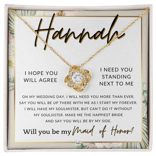 Maid of Honor Proposal, Custom Name - Be My Maid Of Honor, MOH Gift From Bride, Be By My Side , Pink Floral and Boho Wedding Theme - Jewelry - Personalized Gift