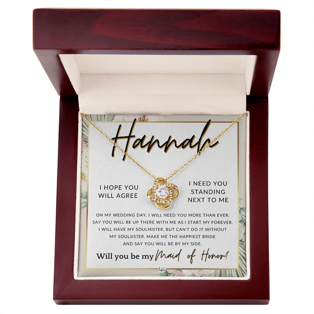 Maid of Honor Proposal, Custom Name - Be My Maid Of Honor, MOH Gift From Bride, Be By My Side , Pink Floral and Boho Wedding Theme - Jewelry - Personalized Gift