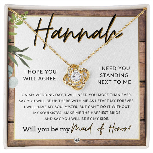 Maid of Honor Proposal, Custom Name - Be My Maid Of Honor, MOH Gift From Bride, Be By My Side , Rustic and Wood Wedding Theme - Jewelry - Personalized Gift