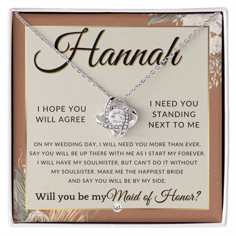 Maid of Honor Proposal, Custom Name - Be My Maid Of Honor, MOH Gift From Bride, Be By My Side , Terracotta, Rust And Gold Wedding Theme - Jewelry - Personalized Gift