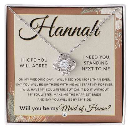 Maid of Honor Proposal, Custom Name - Be My Maid Of Honor, MOH Gift From Bride, Be By My Side , Terracotta, Rust And Gold Wedding Theme - Jewelry - Personalized Gift