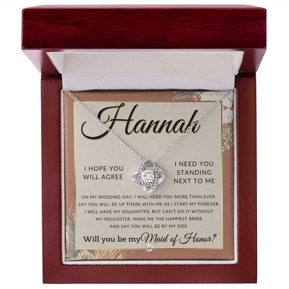 Maid of Honor Proposal, Custom Name - Be My Maid Of Honor, MOH Gift From Bride, Be By My Side , Terracotta, Rust And Gold Wedding Theme - Jewelry - Personalized Gift