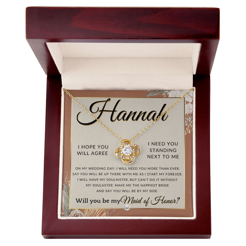 Maid of Honor Proposal, Custom Name - Be My Maid Of Honor, MOH Gift From Bride, Be By My Side , Terracotta, Rust And Gold Wedding Theme - Jewelry - Personalized Gift