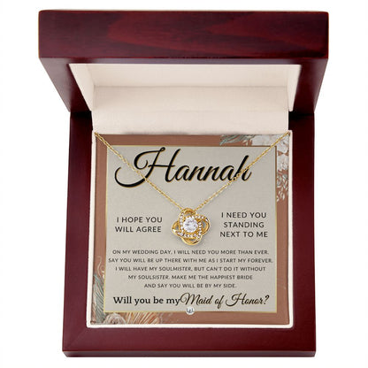 Maid of Honor Proposal, Custom Name - Be My Maid Of Honor, MOH Gift From Bride, Be By My Side , Terracotta, Rust And Gold Wedding Theme - Jewelry - Personalized Gift