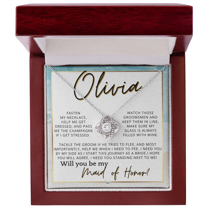 Maid of Honor Proposal, Custom Name - Be My Maid Of Honor, MOH Gift From Bride, I Need YOU , Beach and Destination Wedding Theme - Jewelry - Personalized Gift