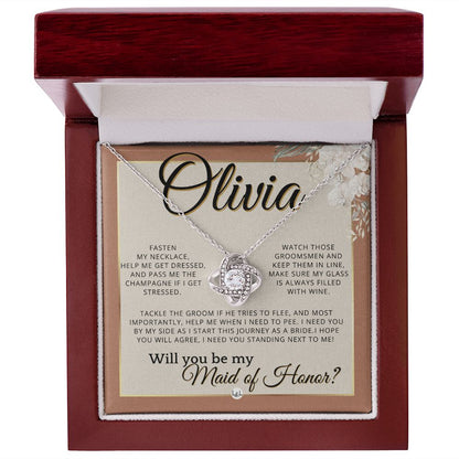 Maid of Honor Proposal, Custom Name - Be My Maid Of Honor, MOH Gift From Bride, I Need YOU , Terracotta, Rust And Gold Wedding Theme - Jewelry - Personalized Gift
