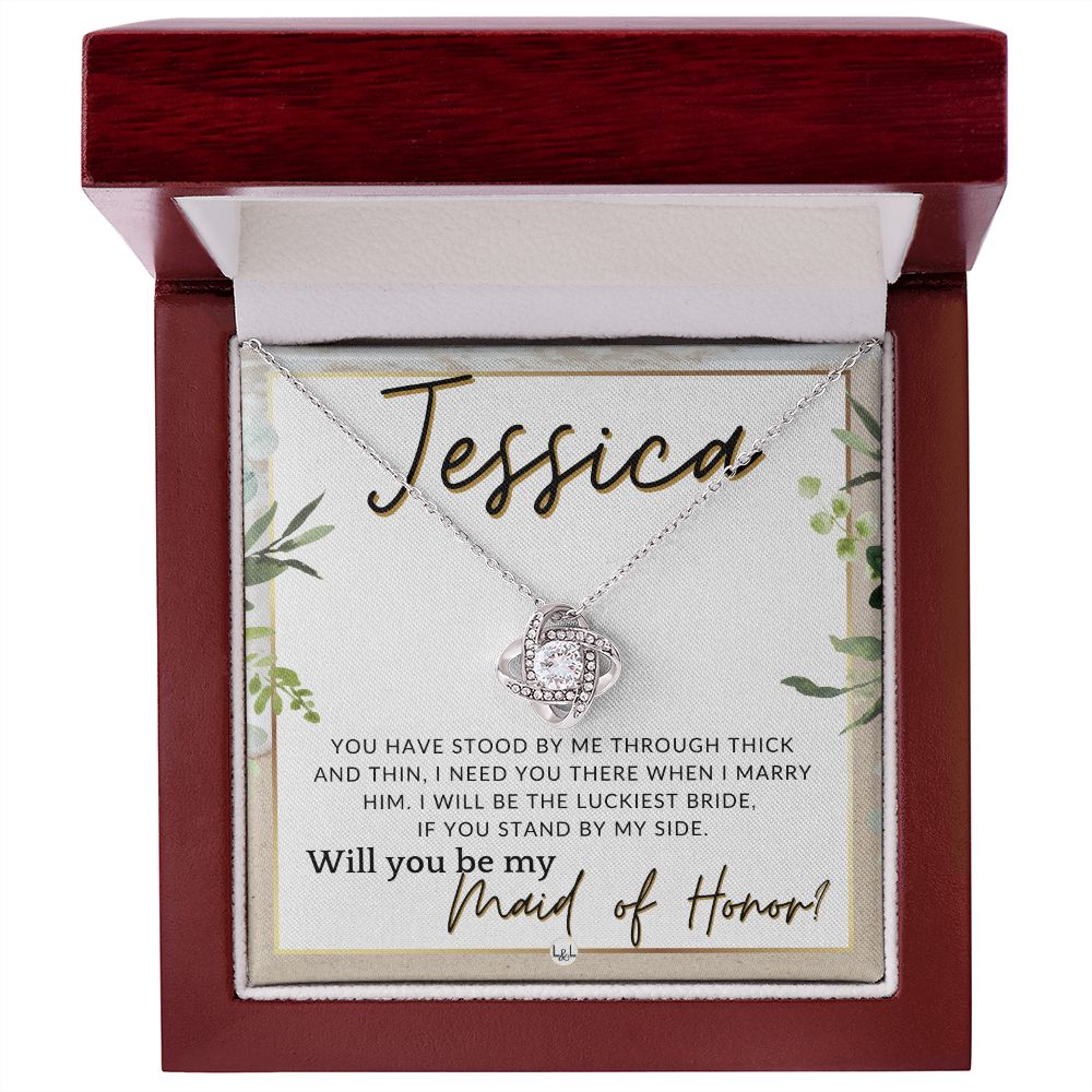 Maid of Honor Proposal, Custom Name - Be My Maid Of Honor, MOH Gift From Bride, Need You There , Beach and Destination Wedding Theme - Jewelry - Personalized Gift