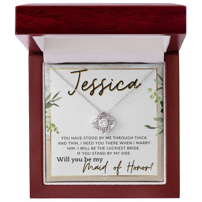 Maid of Honor Proposal, Custom Name - Be My Maid Of Honor, MOH Gift From Bride, Need You There , Beach and Destination Wedding Theme - Jewelry - Personalized Gift