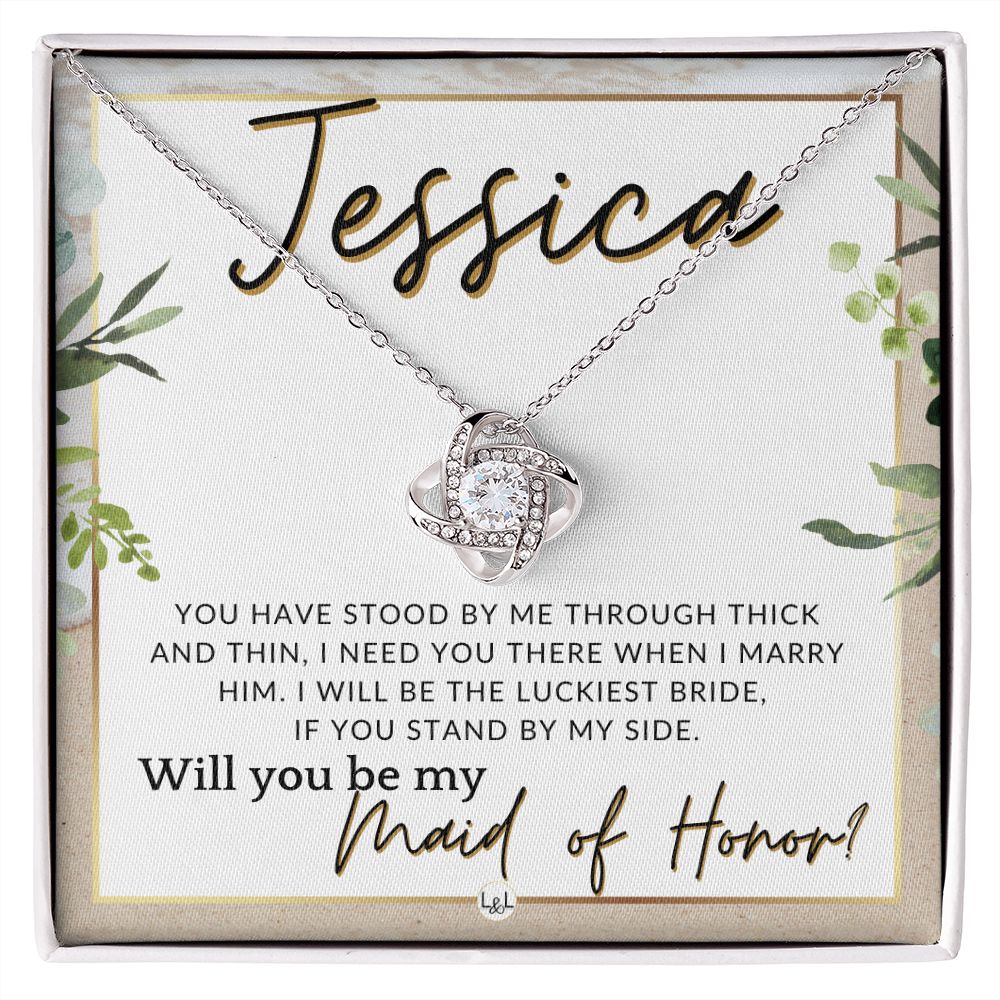 Maid of Honor Proposal, Custom Name - Be My Maid Of Honor, MOH Gift From Bride, Need You There , Beach and Destination Wedding Theme - Jewelry - Personalized Gift