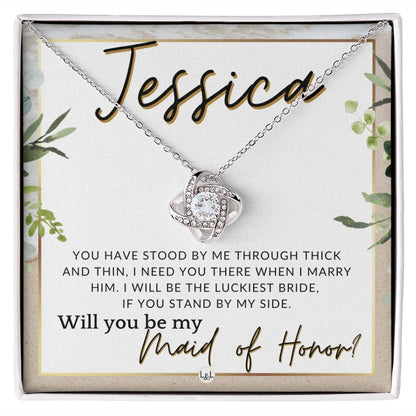 Maid of Honor Proposal, Custom Name - Be My Maid Of Honor, MOH Gift From Bride, Need You There , Beach and Destination Wedding Theme - Jewelry - Personalized Gift